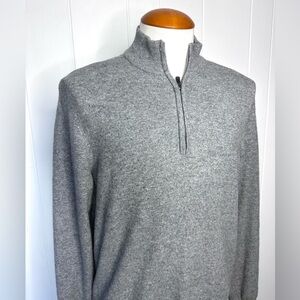 Faherty Mens Jackson Grey Quarter Zip Sweater
